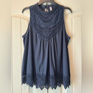 Sleeveless Xhilaration navy blue top
